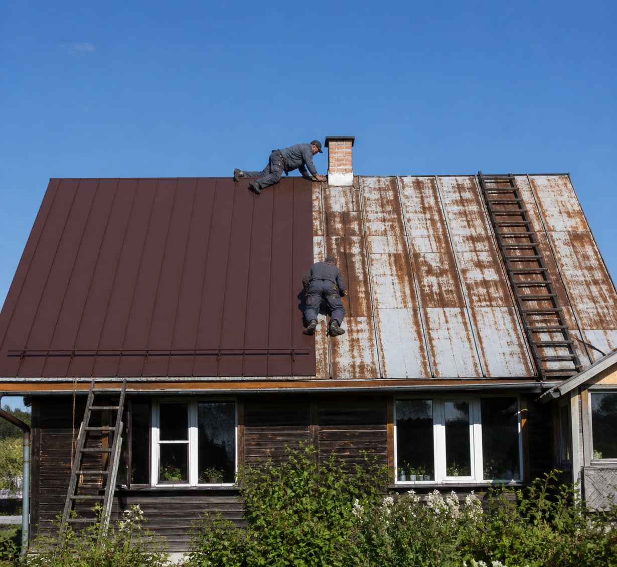Ремонт металлической кровли в Лихославле