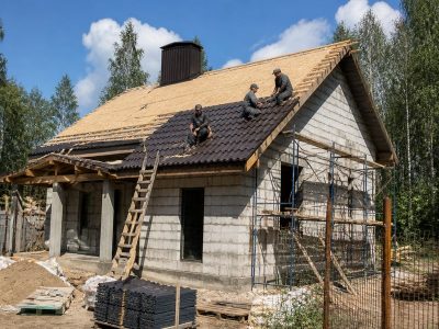 Кровля из цементно-песчаной черепицы — пример работы №1